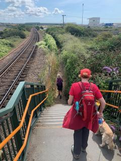Crossing the railway in the industrial area, eastern side of Newhaven